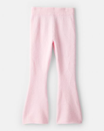 Girls Flared Sweater Knit Pants - Pink, 