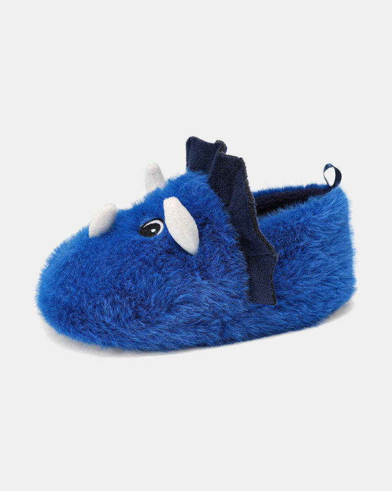 Toddler Boy Dinosaur Slippers - Blue, image 6 of 6 slides