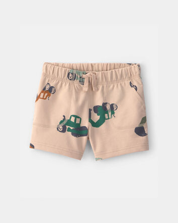 Toddler Boy Construction French Terry Shorts - Tan, 