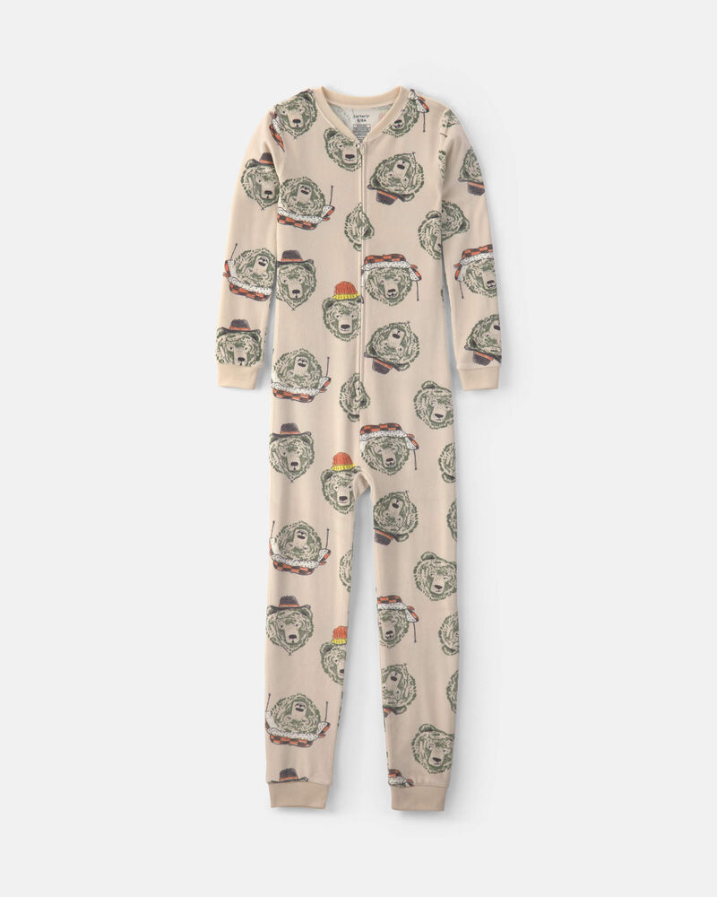 Boys 1-Piece Bears DreamPlush Snug Fit Pyjama - Tan, image 1 of 4 slides