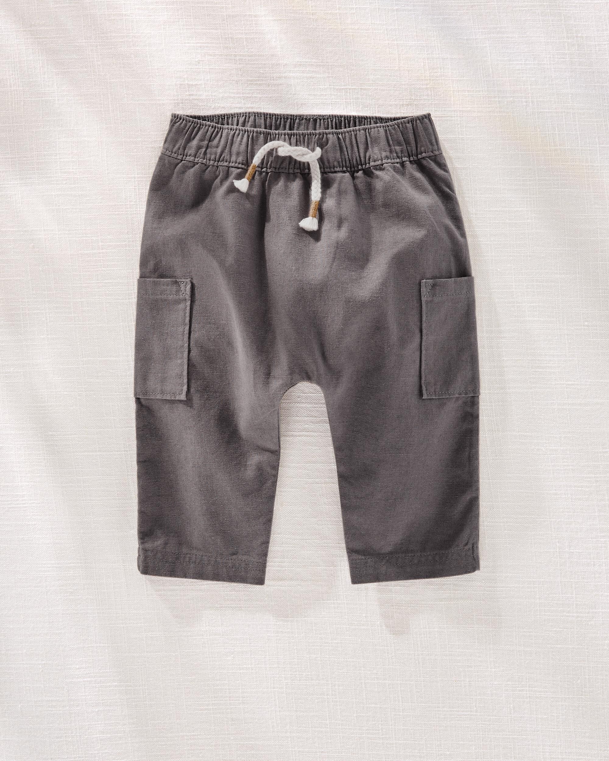 Boys grey linen pants on sale