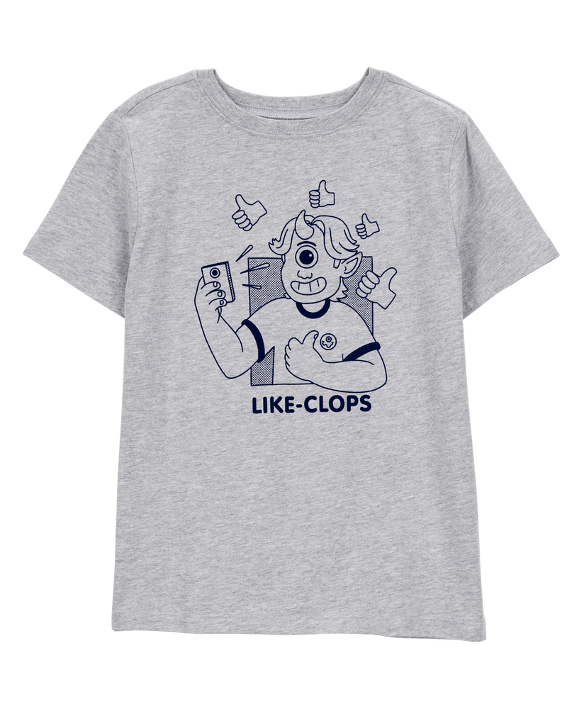 Kid "Like-Clops" Short-Sleeve Graphic Tee - Grey, image 1 of 3 slides