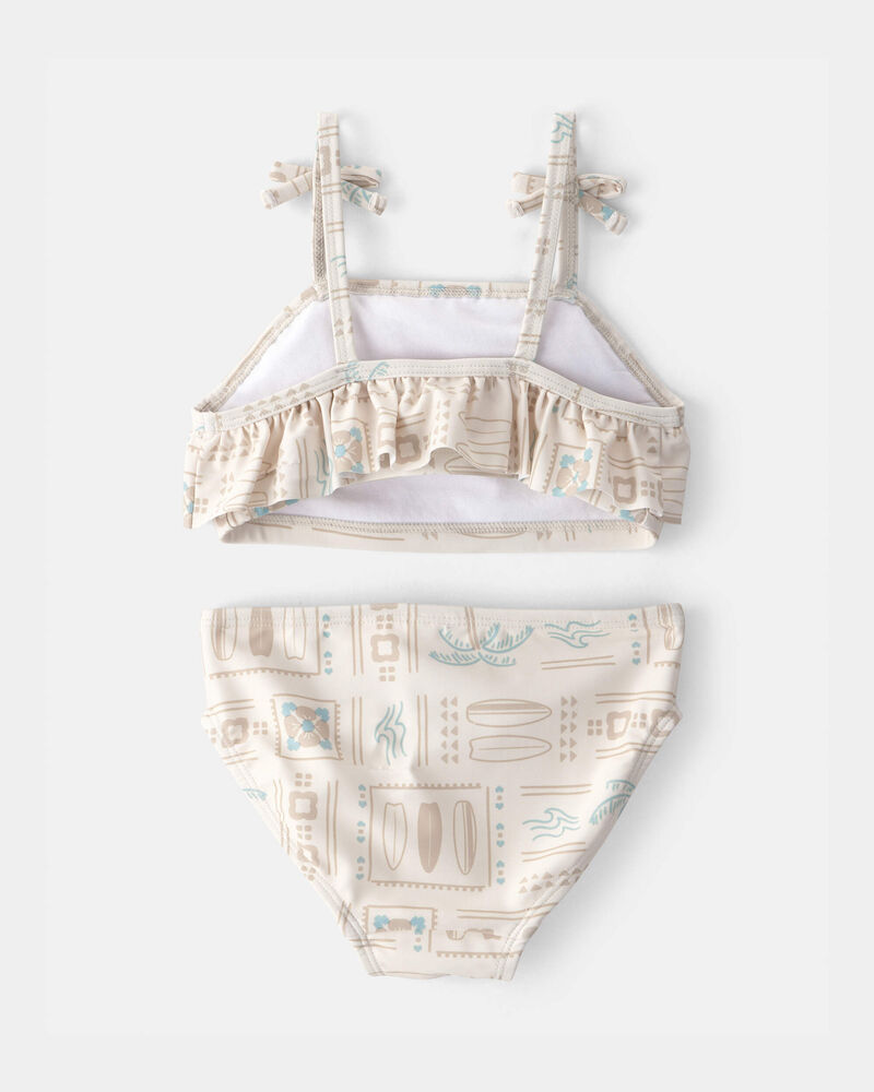 Tout-petit fille - Bikini 2 pi&egrave;ces, motif de surf - Beige, image 2 sur 3 diapositives