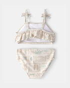 Tout-petit fille - Bikini 2 pi&egrave;ces, motif de surf - Beige, image 2 sur 3 diapositives