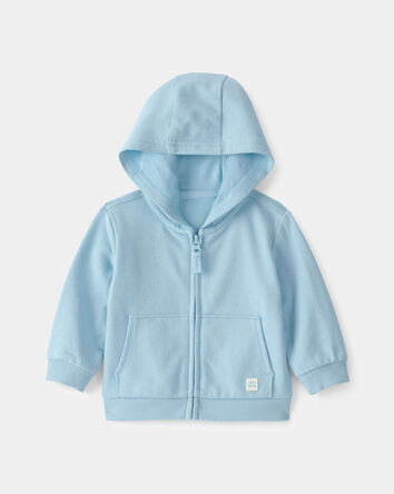 Baby French Terry Zip-Up Hoodie - Blue, 