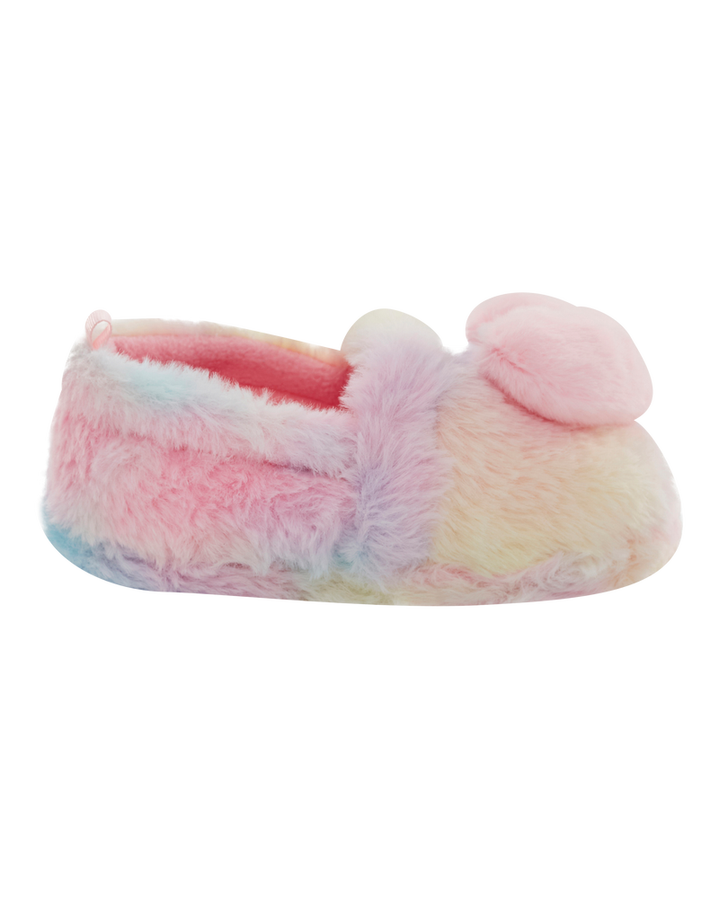 Rainbow Heart Faux Fur Loafer Slippers, image 2 of 6 slides