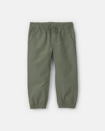 Toddler Boy Canvas Joggers - Olive Green, 
