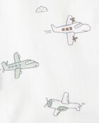 Baby Boy 3-Piece Airplane Sweatshirt Outfit Set - Blue, image 6 of 7 slides