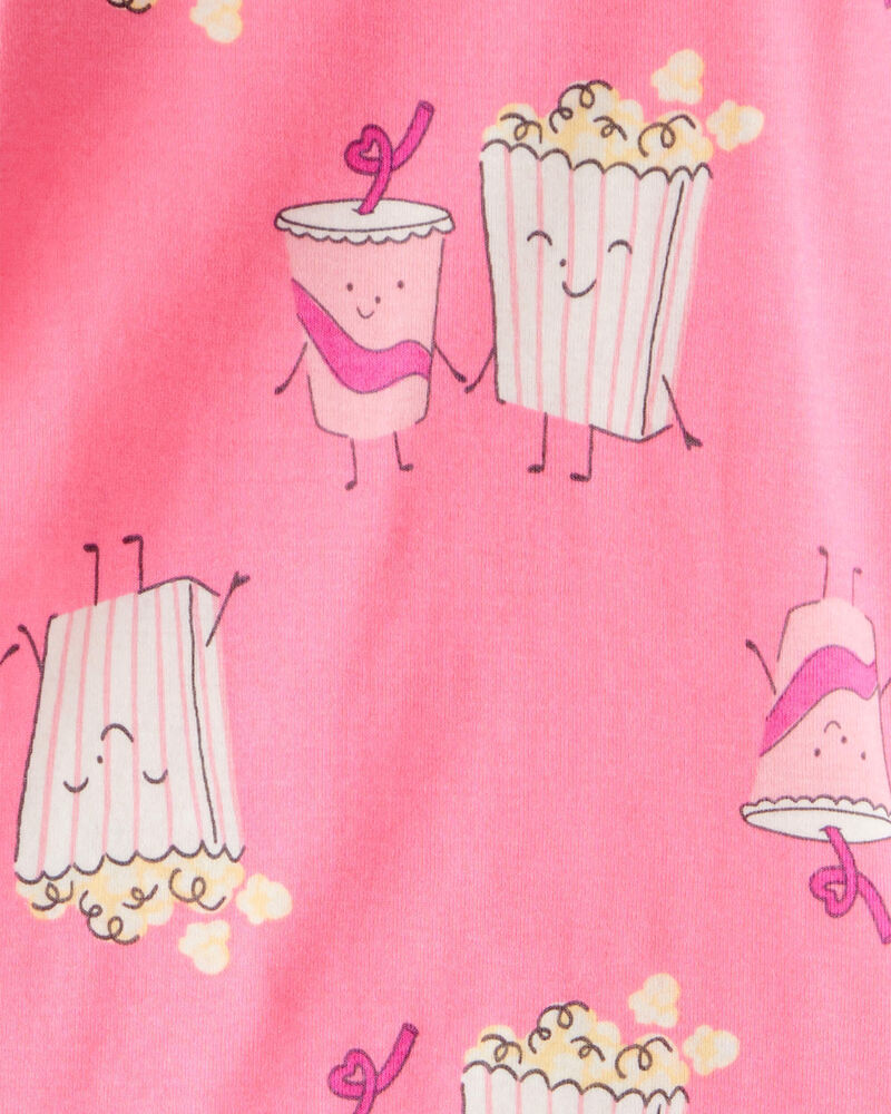 Toddler Girl Movie Print 100% Cotton Long-Sleeve 4-Piece Pyjamas - Pink/Black, image 3 of 5 slides