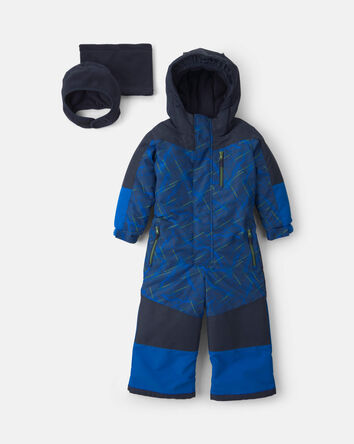 Toddler Boy 1 Piece Snowsuit- Royal Blue, 