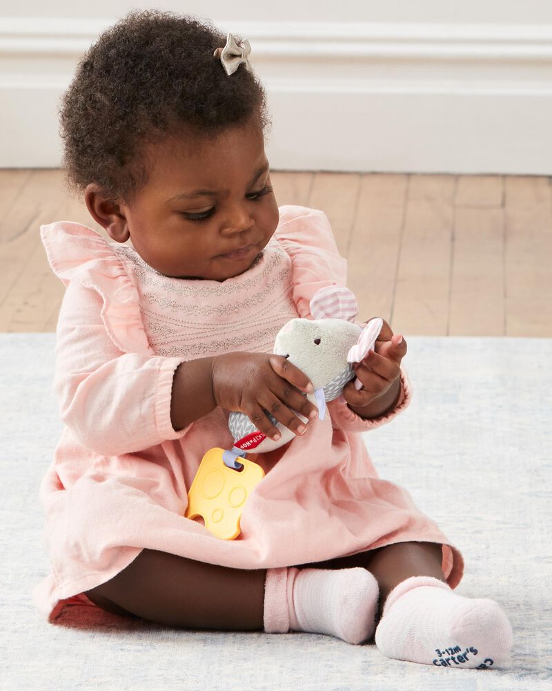 Bandana Buddies Chime & Teethe Toy - Mouse, image 5 of 6 slides