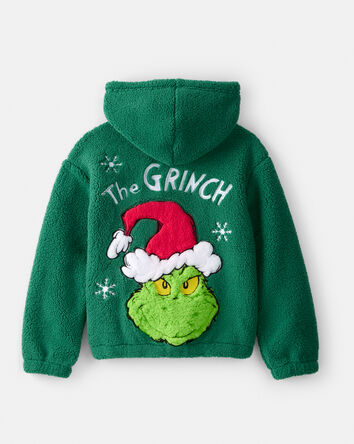 Kid Dr. Seuss™ The Grinch Sherpa Hooded Zip-Up Jacket - Green, 