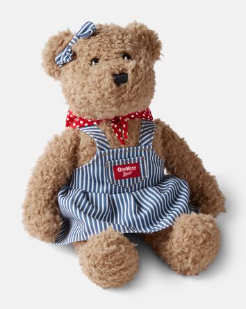Filles - Ourson en peluche «Tosh B’gosh» avec jupe-salopette à rayures hickory, 