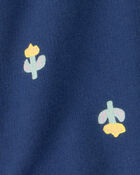 B&eacute;b&eacute; fille - Short en jersey bouclette, fleurs - Bleu, image 3 sur 3 diapositives
