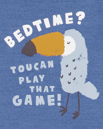 Enfant en bas âge Pyjama 2 pièces décontracté imprimé d’oiseau - Bleu, 