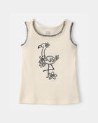 Tout-petit fille - D&eacute;bardeur &agrave; broderie flamant - Cr&egrave;me, image 1 sur 5 diapositives