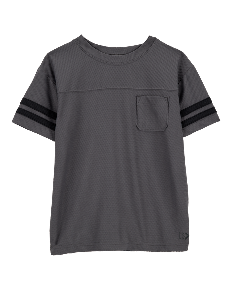 Kid Striped Woven Short-Sleeve Tee - Black, image 1 of 3 slides