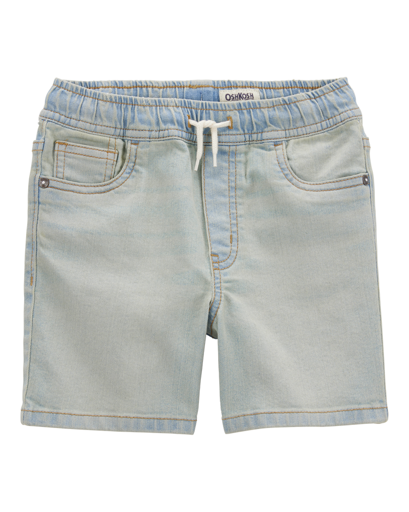 Kid Pull-On Denim Short - Light Blue Wash, image 1 of 5 slides