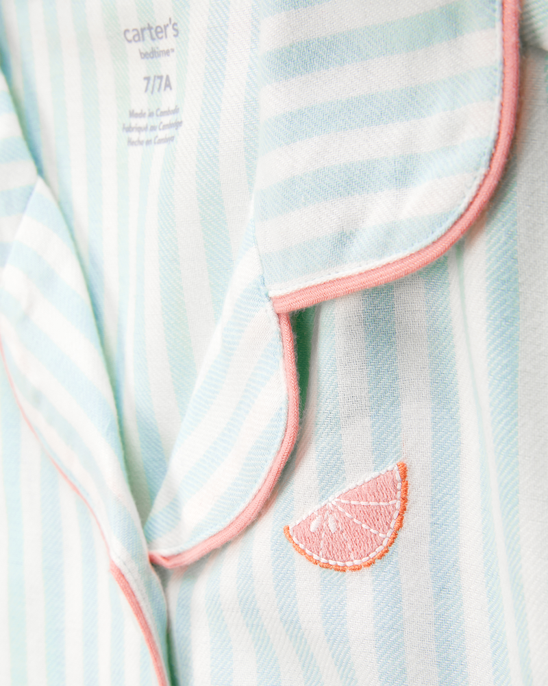 Kid Striped Loose Fit 2-Piece Pyjamas - Mint, image 2 of 4 slides