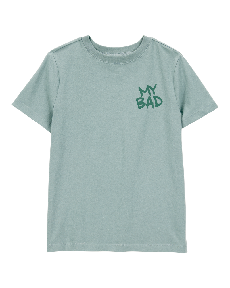 Kid 'My Bad' Short-Sleeve Graphic Tee - Green, image 1 of 5 slides