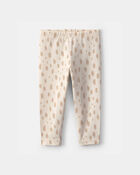 Baby Girl Dots Pull-On Stretch Leggings - Cream, image 1 of 4 slides