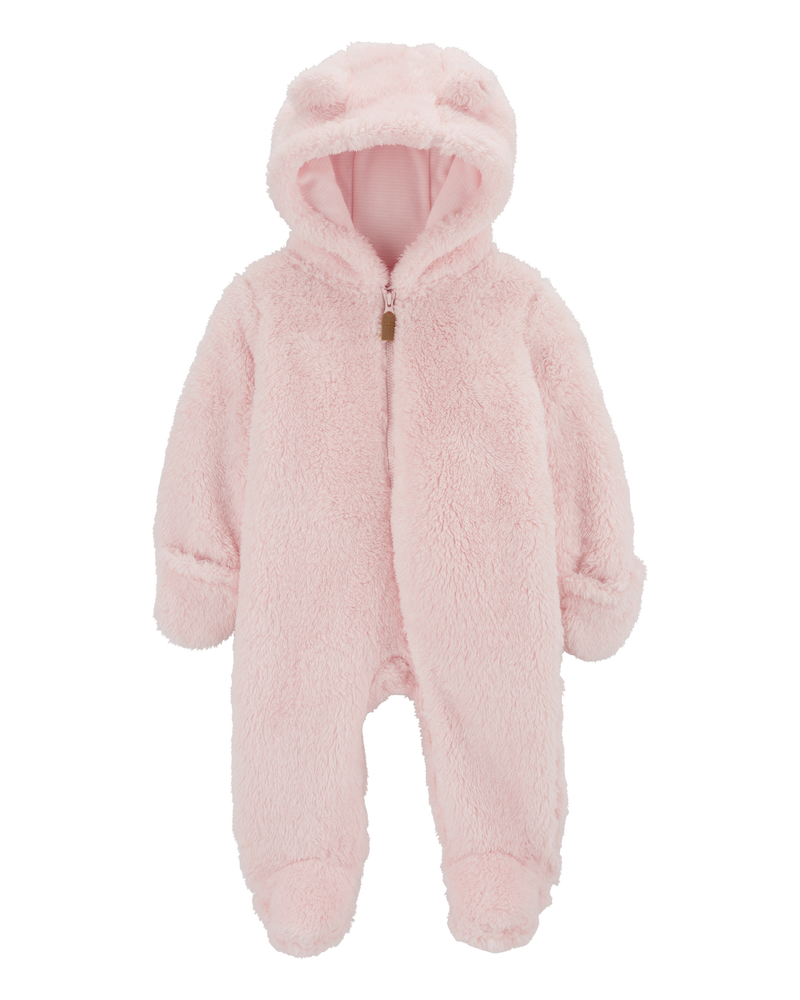 Baby Hooded Sherpa Jumpsuit, image 1 of 4 slides