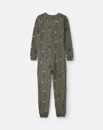 Gar&ccedil;ons - Pyjama ajust&eacute; 1 pi&egrave;ce en DreamPlush &agrave; motif d&rsquo;aliments comiques - Vert olive, 