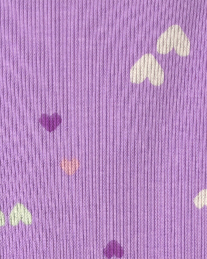 Toute-petit fille - Ensemble 2 pi&egrave;ces haut manches longues en molleton et pantalon &agrave; motif c&oelig;ur &ndash; Mauve/Cr&egrave;me, image 4 sur 4 diapositives
