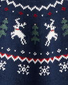 Toddler Fair Isle Organic Cotton Sweater, image 3 of 4 slides