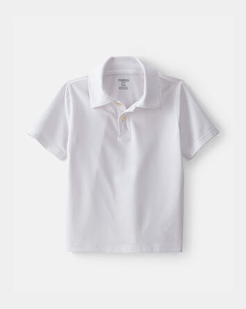 Toddler Boy Piqu&eacute; Uniform Polo Shirt - White, 