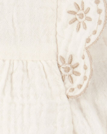 Bébé Ensemble 2 pièces débardeur ajouré et short à enfiler en chambray - Ivoire/Chambray, 