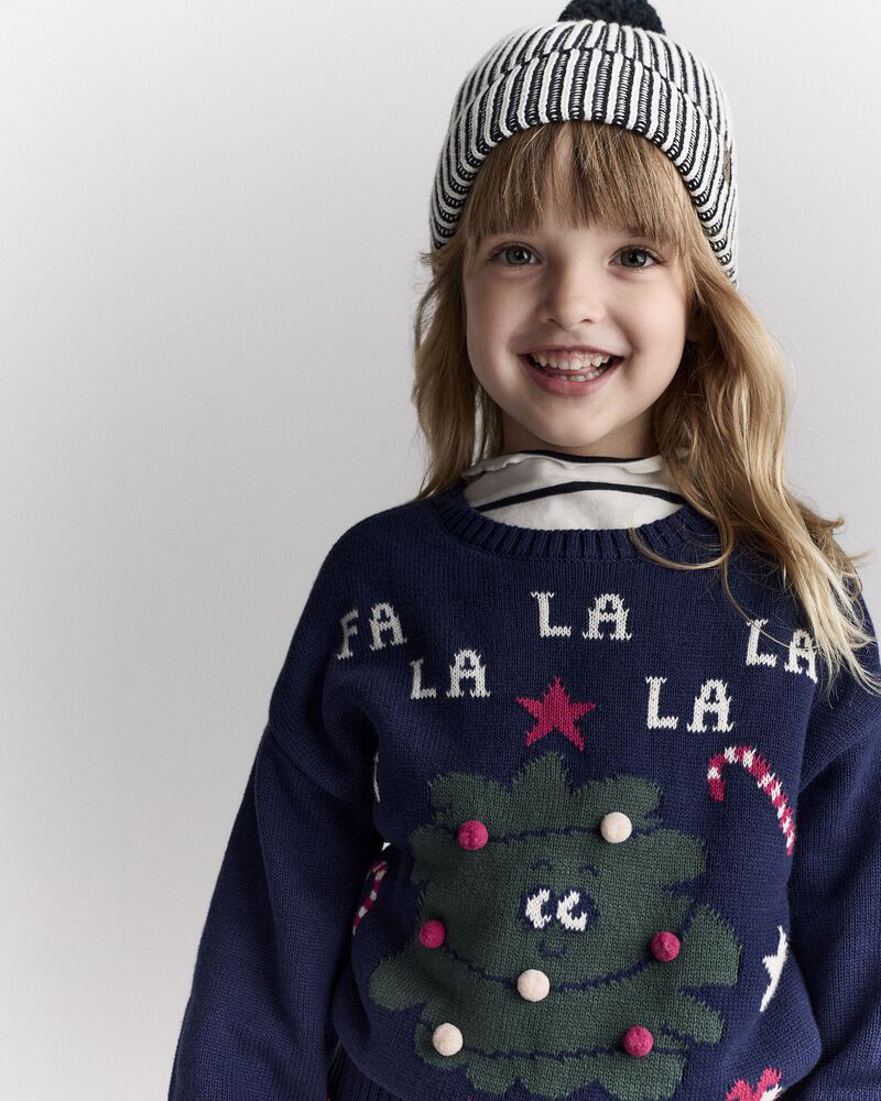 Tout-petit - Bonnet rayé à pompon – Noir/Blanc, image 4 sur 7 diapositives