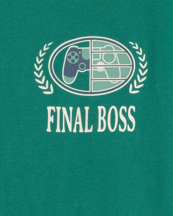 Gar&ccedil;ons - T-shirt sport &agrave; imprim&eacute; &laquo;Final Boss&raquo; - Vert, 
