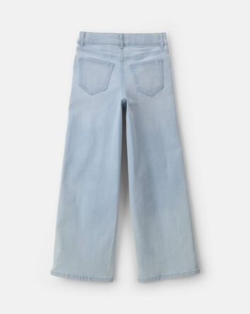 Girls Denim Wide-Leg Jeans - Light Wash, 