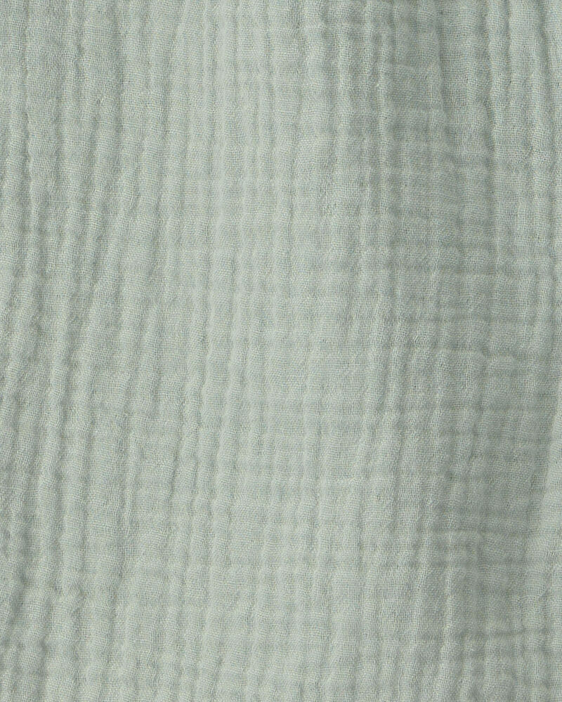 Gar&ccedil;ons - Ensemble 2 pi&egrave;ces en gaze de coton biologique, vert, image 4 sur 4 diapositives