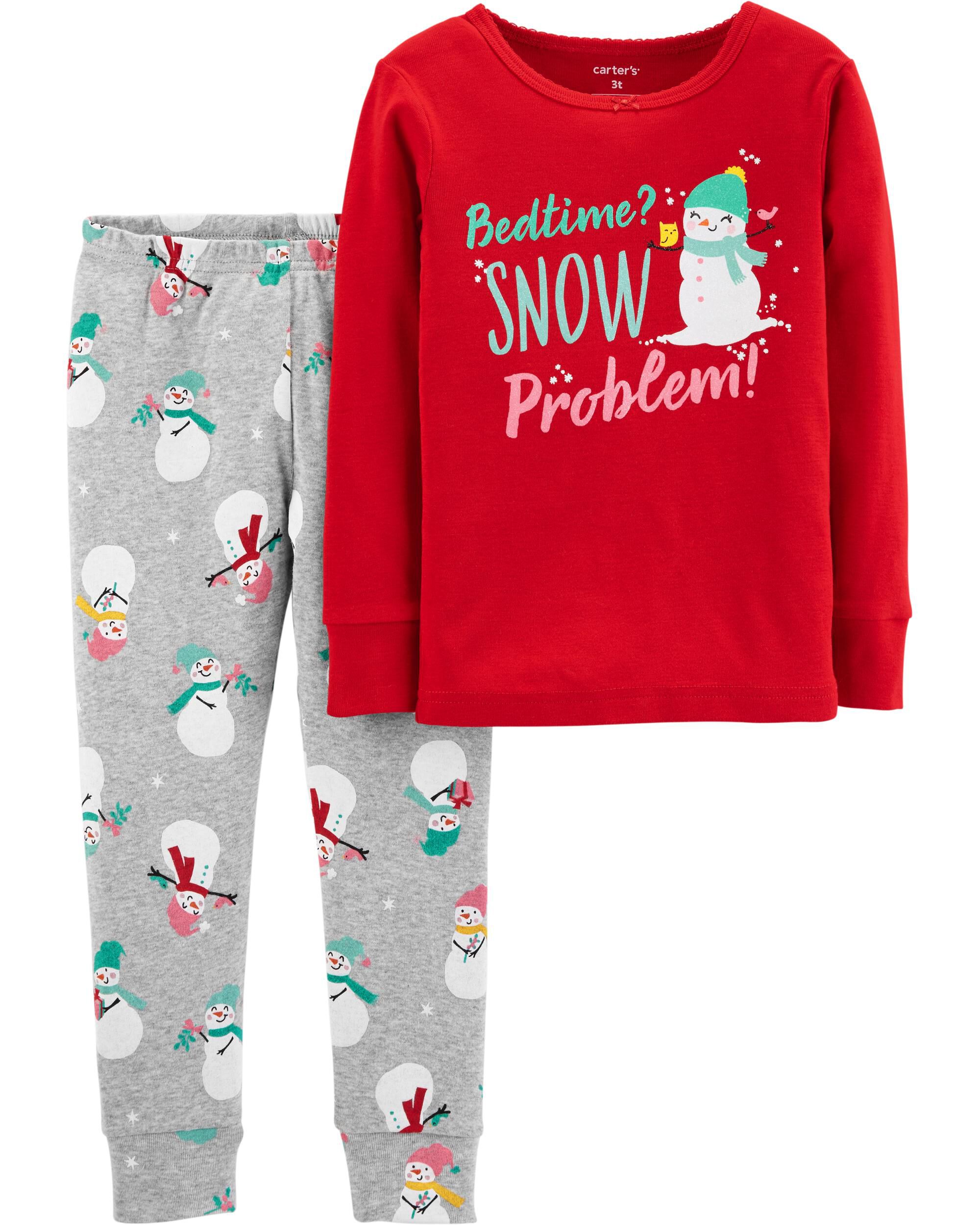 2 Piece Christmas Snowman Snug Fit Cotton Pjs Carter S Oshkosh Canada
