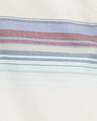 Kid Long-Sleeve Striped Button-Down Shirt - White, image 2 of 3 slides