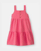 Toddler Girl Gingham Tiered Dress - Red, image 1 of 4 slides