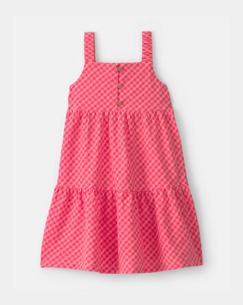 Toddler Girl Gingham Tiered Dress - Red, 