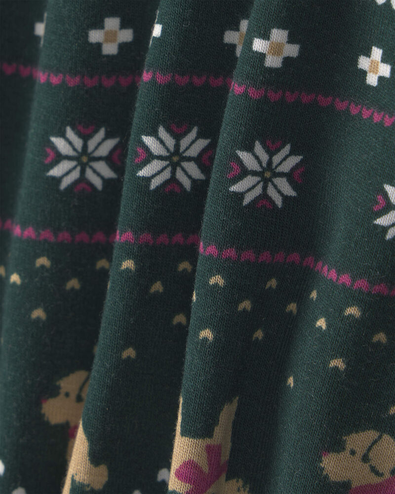 Baby 1-Piece Fair Isle Christmas PurelySoft&trade; Snug Fit Pyjama - Green, image 5 of 9 slides