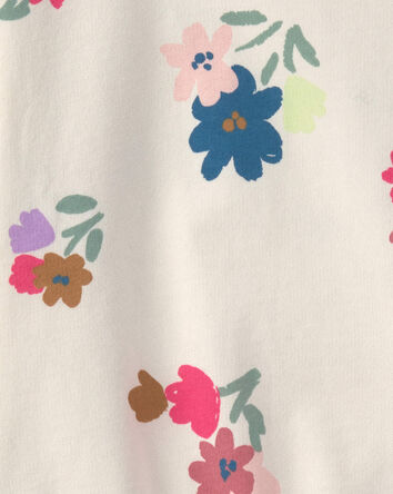 Filles - Chandail en jersey bouclette &agrave; motif floral - Ivoire, 