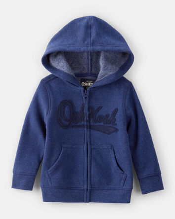 B&eacute;b&eacute; gar&ccedil;on - Blouson molletonn&eacute; &agrave; fermeture &agrave; glissi&egrave;re et logo OshKosh - Bleu, 