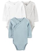 3-Pack Side-Snap Bodysuits, image 1 of 6 slides
