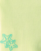 Baby Girl Starfish Ribbed Tank Top - Green, image 2 of 3 slides