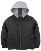 Toddler Quilted Fleece Lined Jacket, image 1 of 3 slides