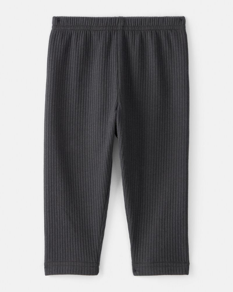 Baby Girl Pull-On Stretch Cozy Leggings - Black, image 2 of 4 slides