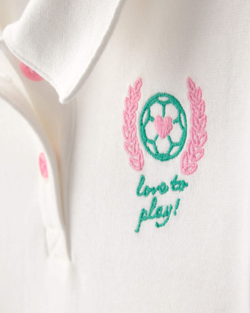 Toddler Girl Pleated Tennis Dress - Ivory, image 4 of 6 slides