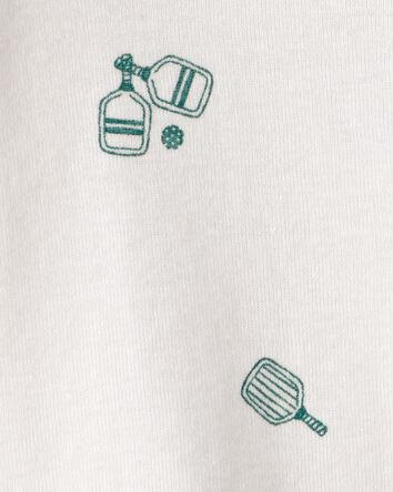 B&eacute;b&eacute; - Barboteuse &agrave; manches courtes &agrave; motif pickleball - Blanc, 
