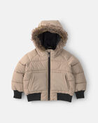Toddler Boy Bubble Urban Jacket- Beige, image 1 of 4 slides