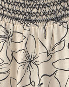 Girls Floral Smocked Dress - Ivory, image 3 of 4 slides